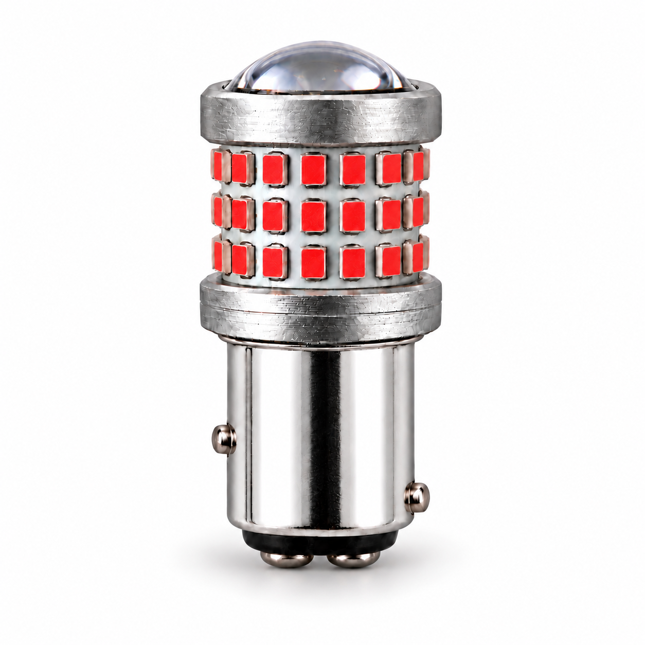 2 POLOS 69 LED LUPA ROJO (BAY15D) P21/5W