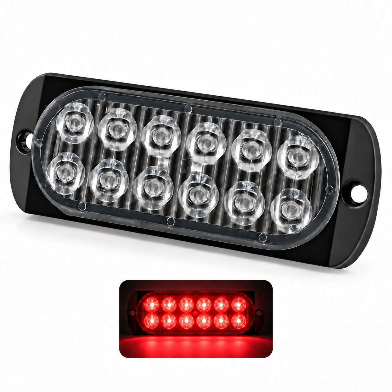 STROBO 12 LED 12/24V ROJO