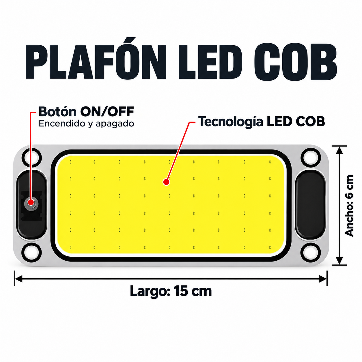PLAFON LED COB 15X6CM