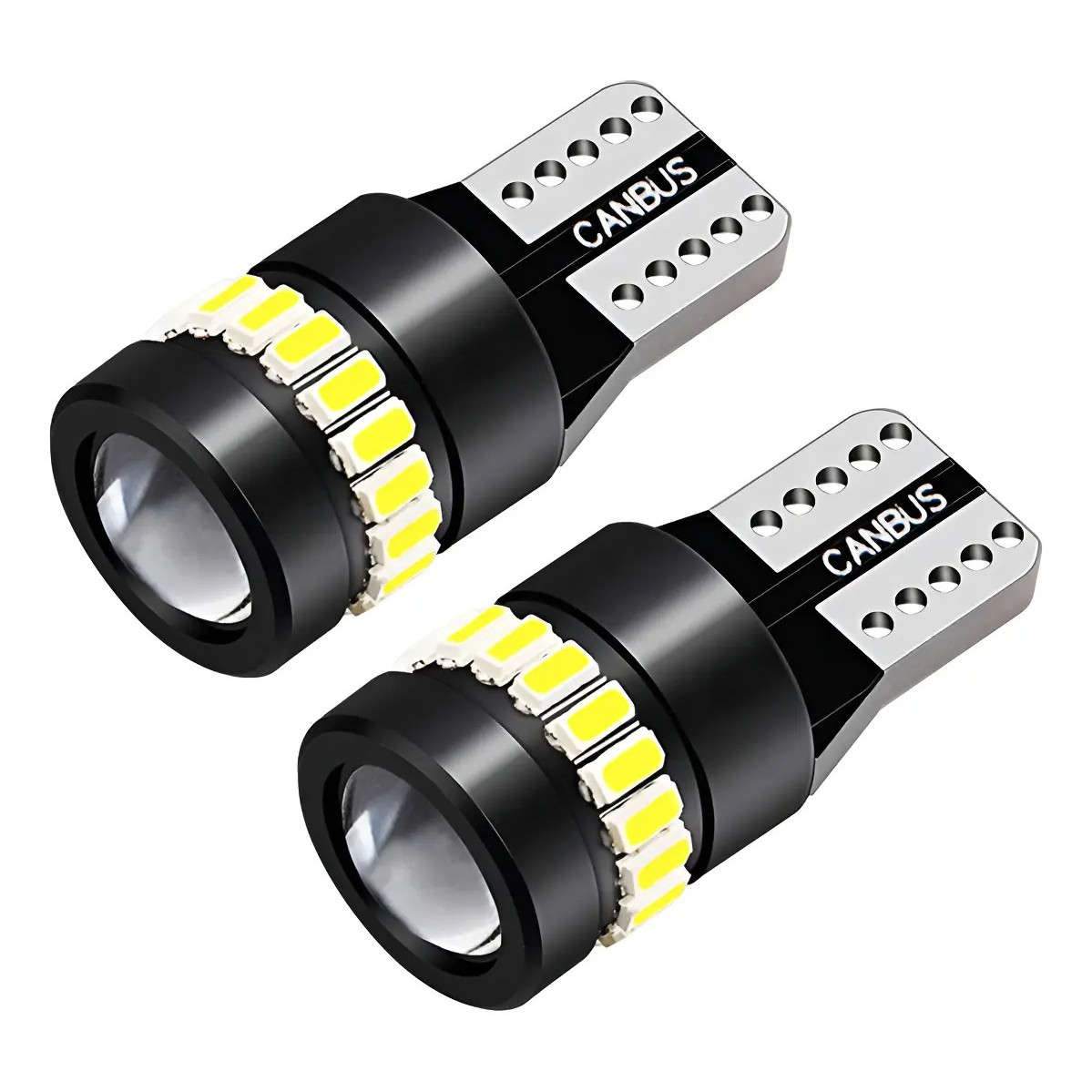 Par Lámparas Led T10 Super Canbus 19 Chip Led Lupa 12v T10 Blanco Frío