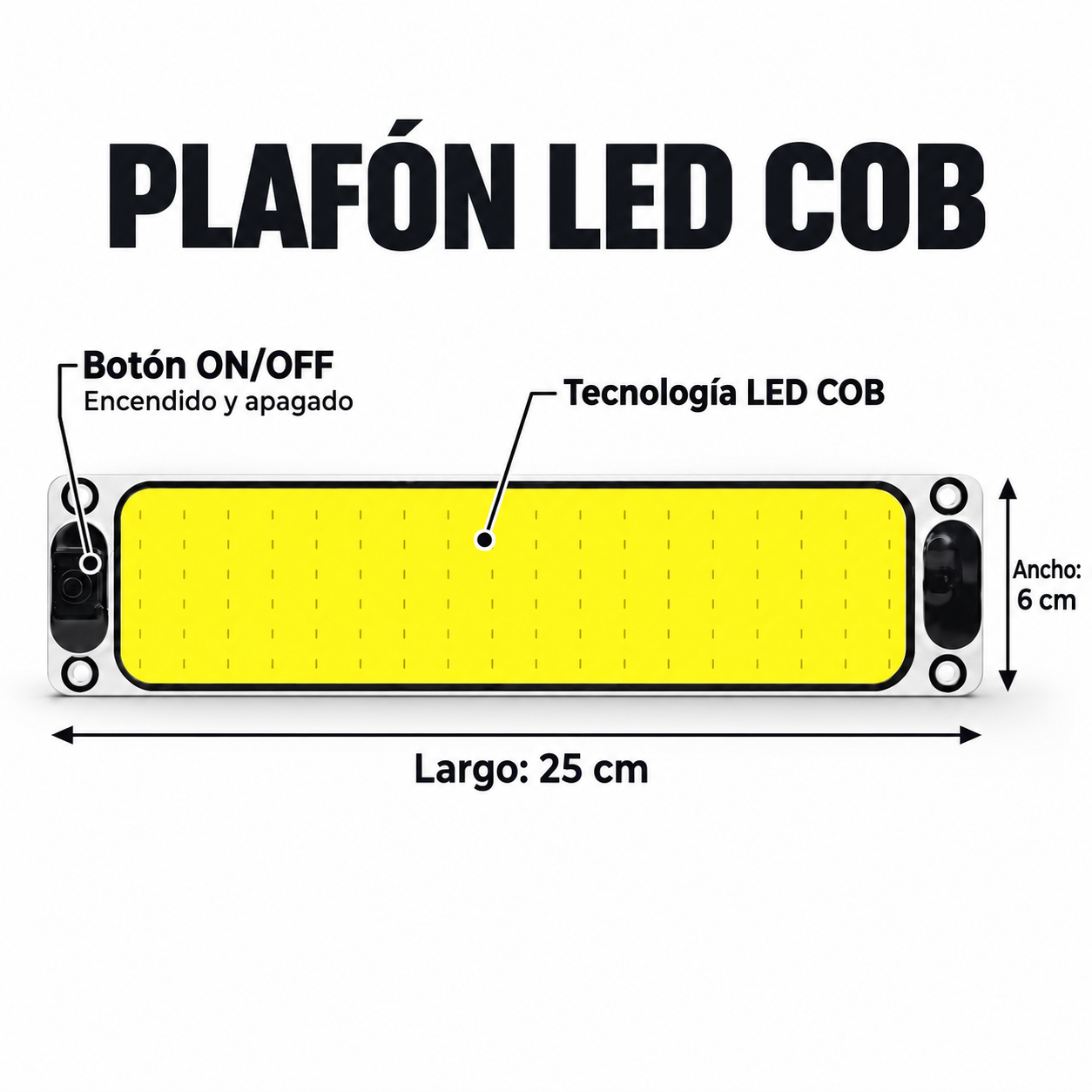 PLAFON LED COB 25X6CM