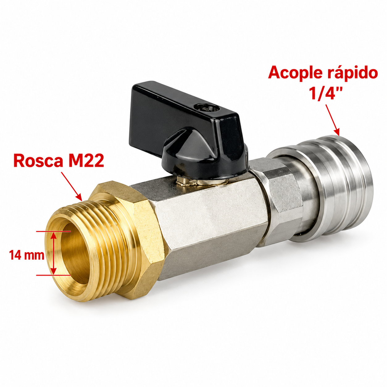 Canilla llave de paso acople rapido