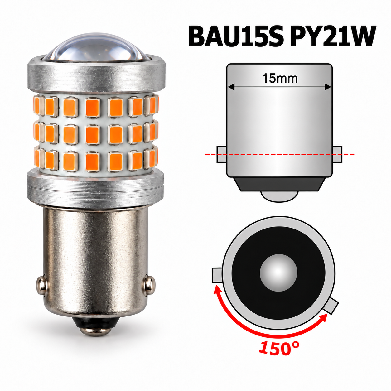 1 POLO 69 LED LUPA AMBAR (BAU15S) PY21W