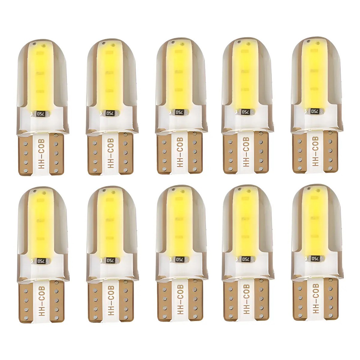 10 Lámparas Led T10 Siliconado Largo T10 Gel Largo 12v