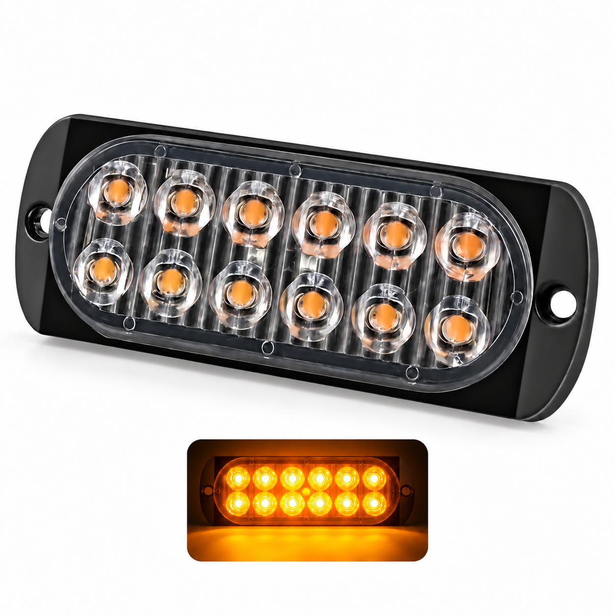 STROBO 12 LED 12/24V AMBAR