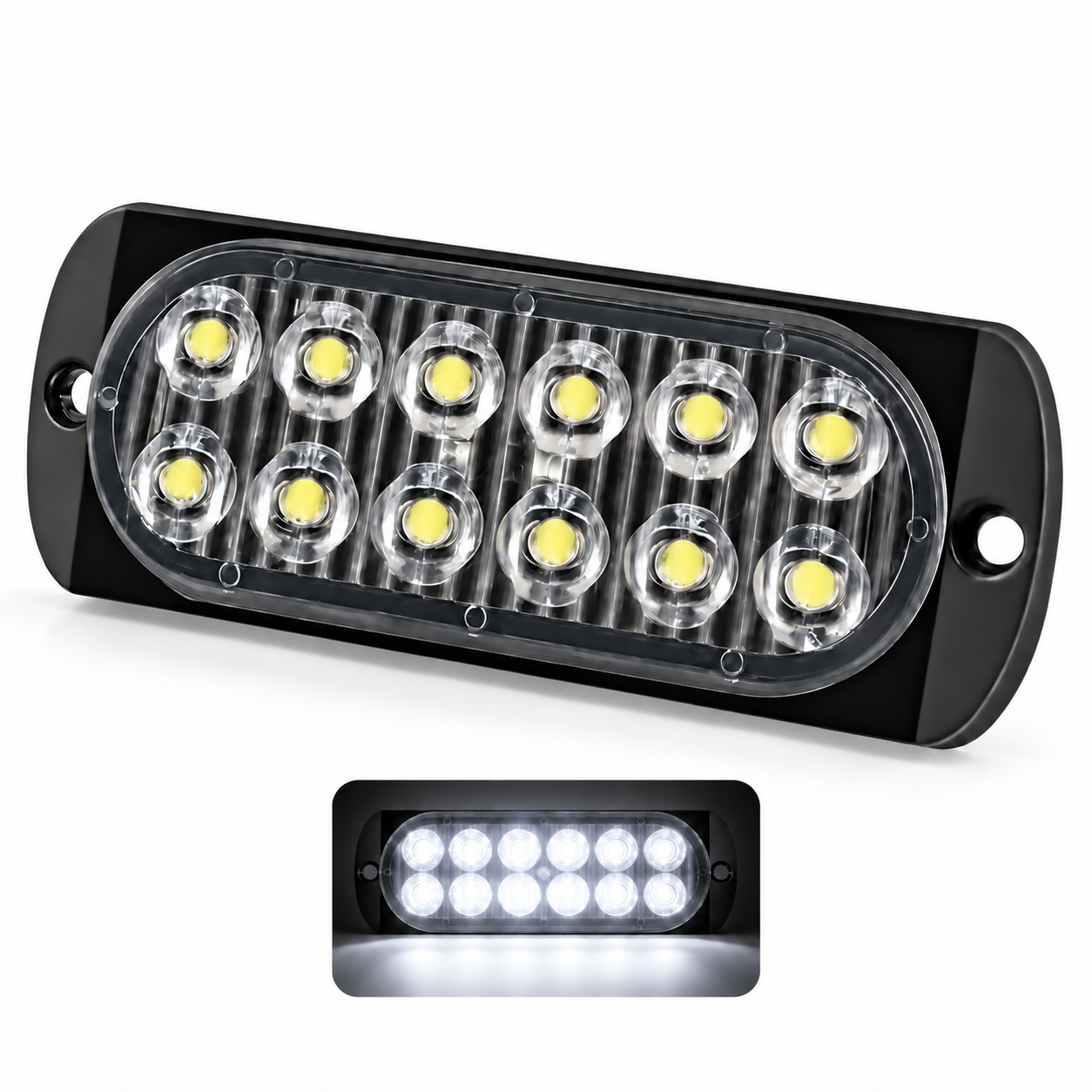 STROBO 12 LED 12/24V BLANCO