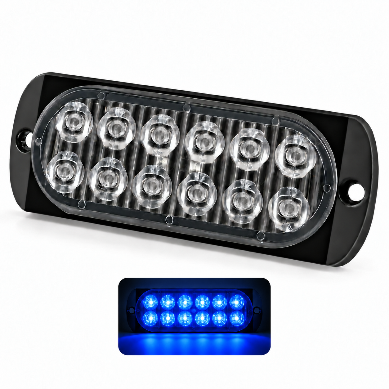 STROBO 12 LED 12/24v AZUL