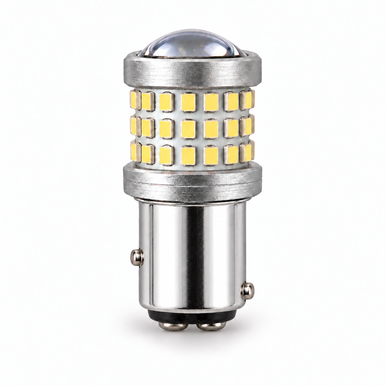 2 POLOS 69 LED LUPA BLANCO (BAY15D) P21/5W